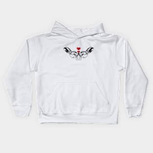 Bunny Love, hearts Kids Hoodie